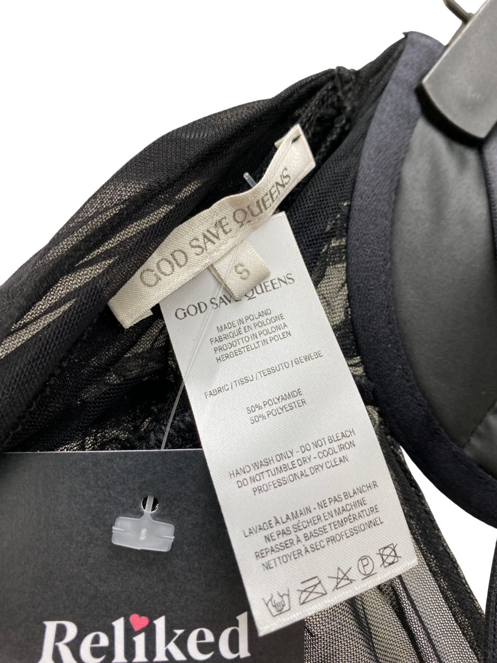 God Save Queens Black Blair Mini Dress UK S