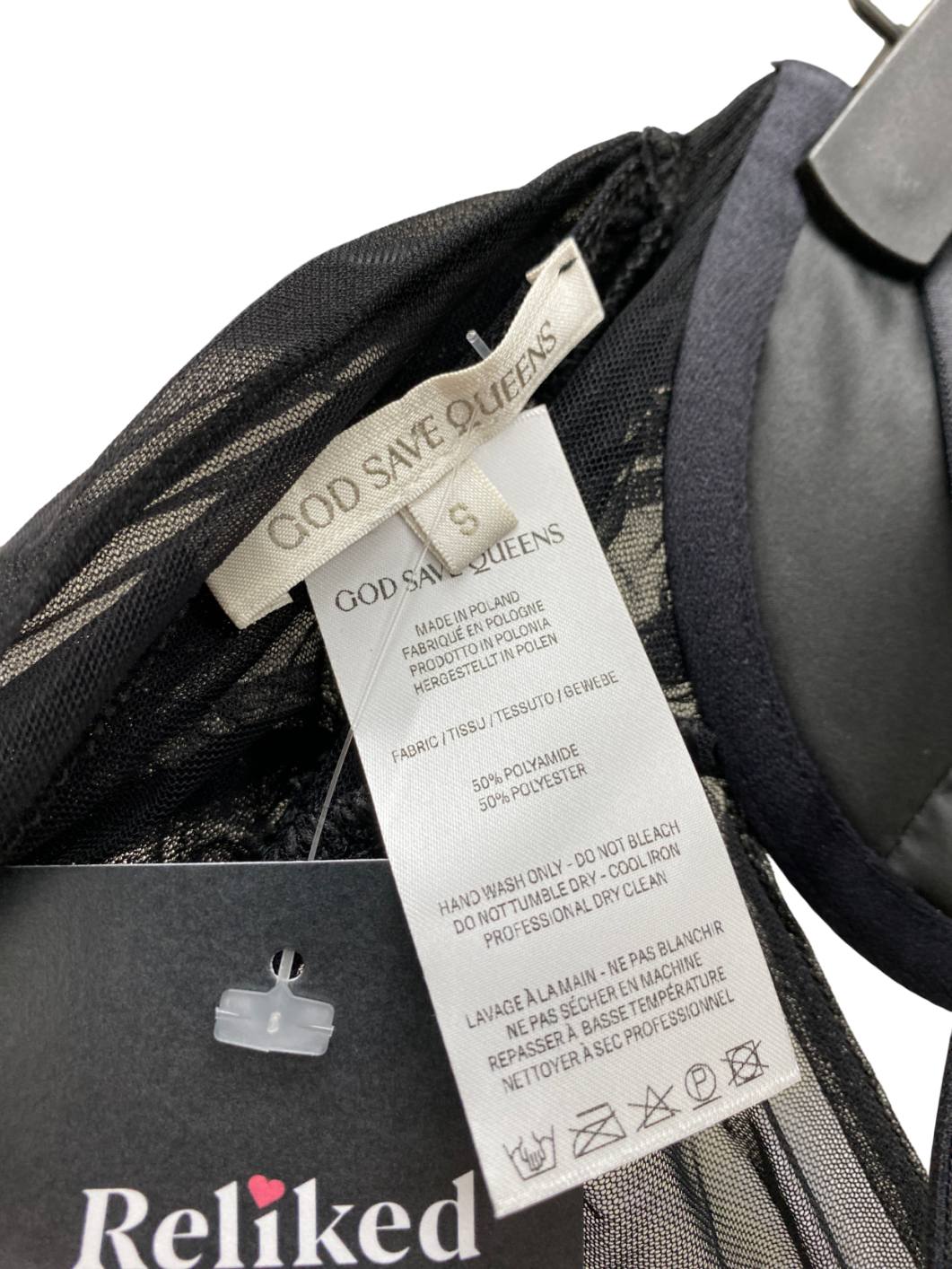 God Save Queens Black Blair Mini Dress UK S