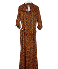 Dancing Leopard Orange Leopard Dove Maxi Shirt Dress UK 24