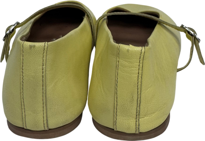 Topshop Yellow Ash Real Leather Ruched Ballet Flats UK 5 EU 38 👠