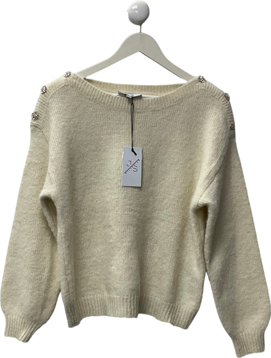 Milleniun Jewelled Cream Knitted Jumper One Size