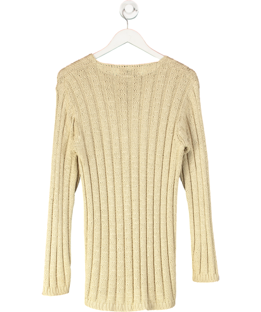 DieMODE Beige Oversized Ribbed Knit Sweater UK S