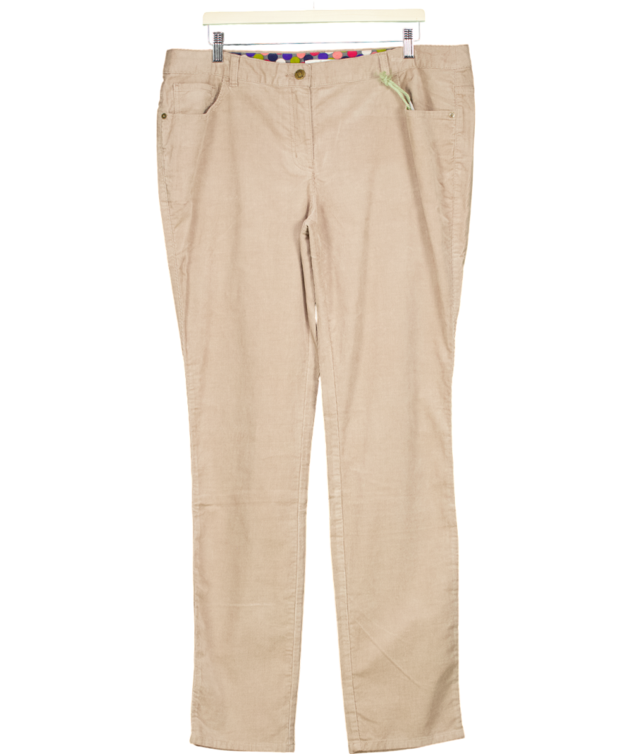 Boden Beige 5 Pocket Corduroy Slim Trousers Long UK 18