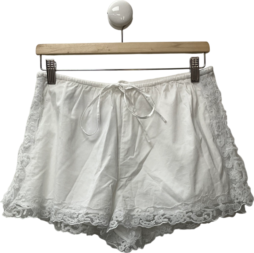 ZARA White Embroidered Lace Shorts UK S