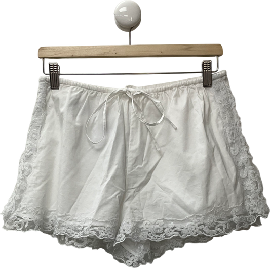 ZARA White Embroidered Lace Shorts UK S