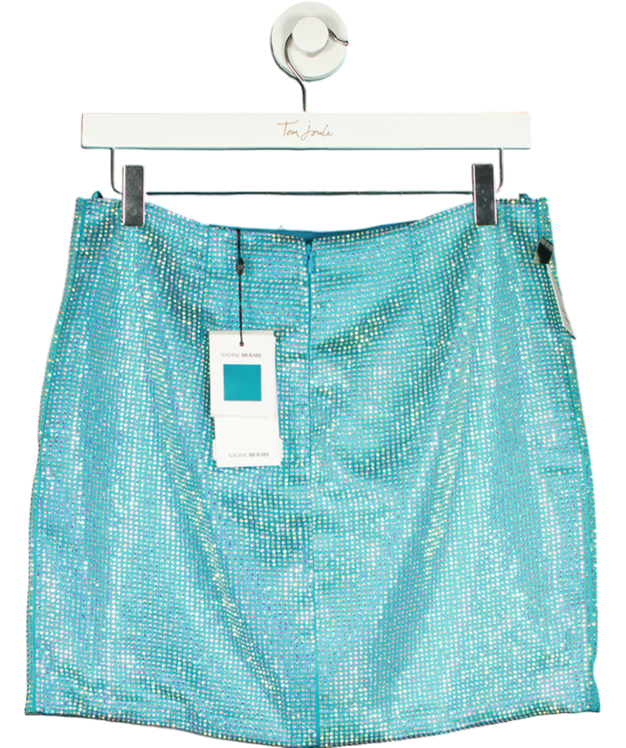 Nadine Merabi Blue Cleo Aqua Skirt UK M