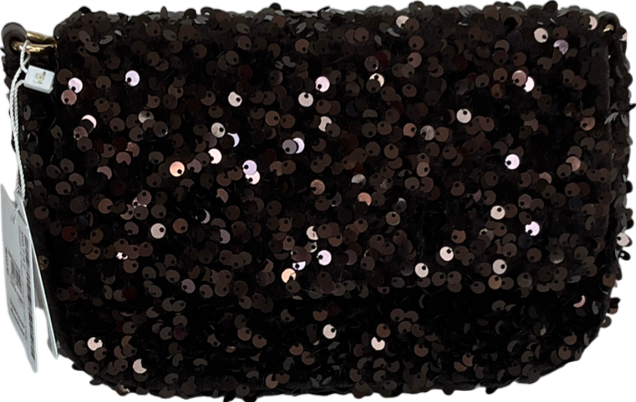 New Look Brown Sequinned Crossbody Bag One Size