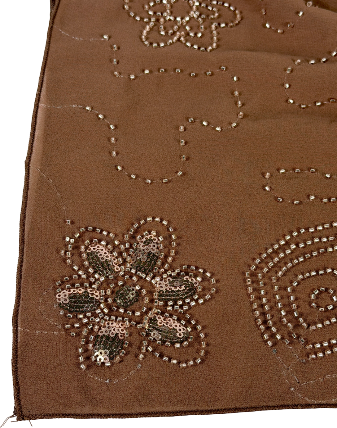 Brown Stud Embroidered Sarong