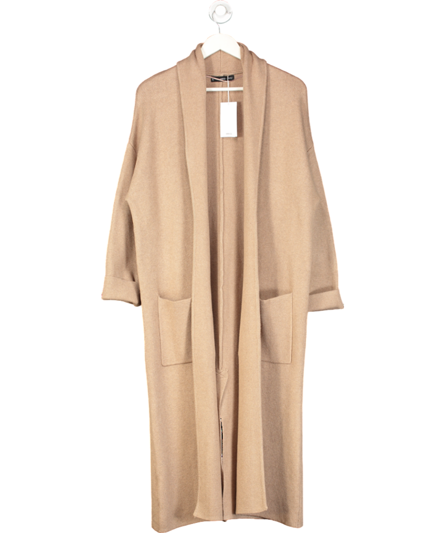 MANGO Beige Opne Front Maxi Cardigan UK XS