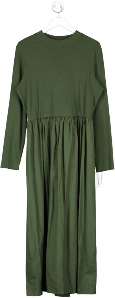 River Island Green Swing Skirt Maxi Dress UK 18