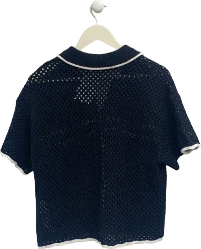 Abercrombie & Fitch Black Open Knit Short Sleeve Cardigan XL