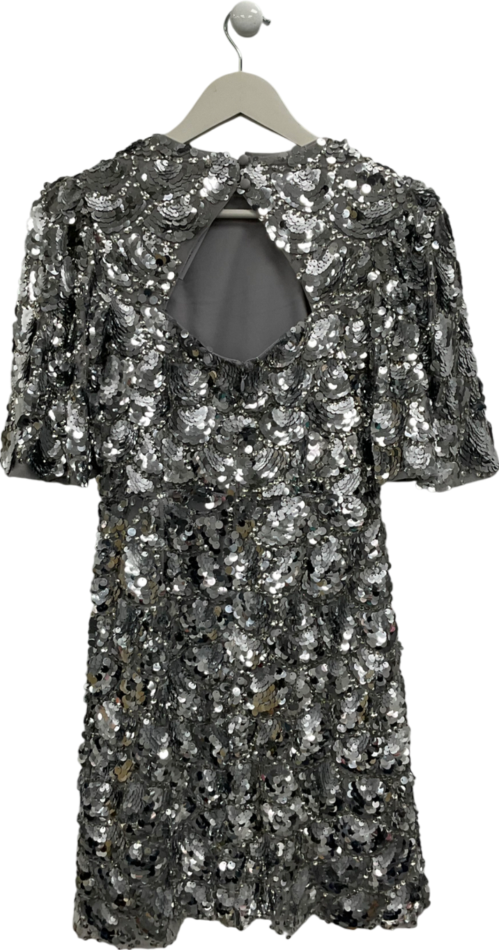 Love & Roses Metallic Sequin Empire Line Mini Dress UK 8