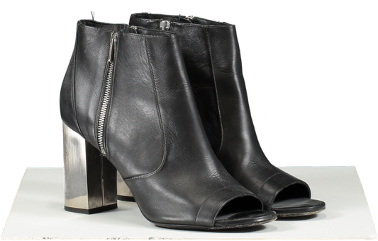 Vince Black peep Toe shoe Boots With Metallic Block Heel UK 6.5 EU 39.5 👠