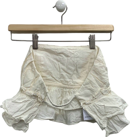 Zara White Tiered Top UK XS