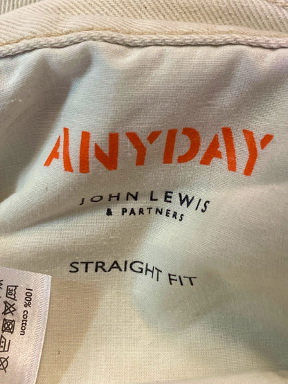 John Lewis & Partners Anyday Cream Straight Fit Trousers W 36/L 32