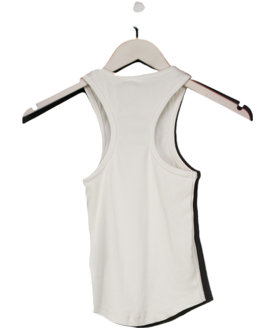 Superdry White Script Embroidered Racer Back Vest UK 6