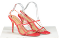 Reformation Red Serenity Bare Mid Heeled Sandals UK 8 EU 41 👠