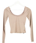 gymshark Beige Elevate Long Sleeve Top UK XS