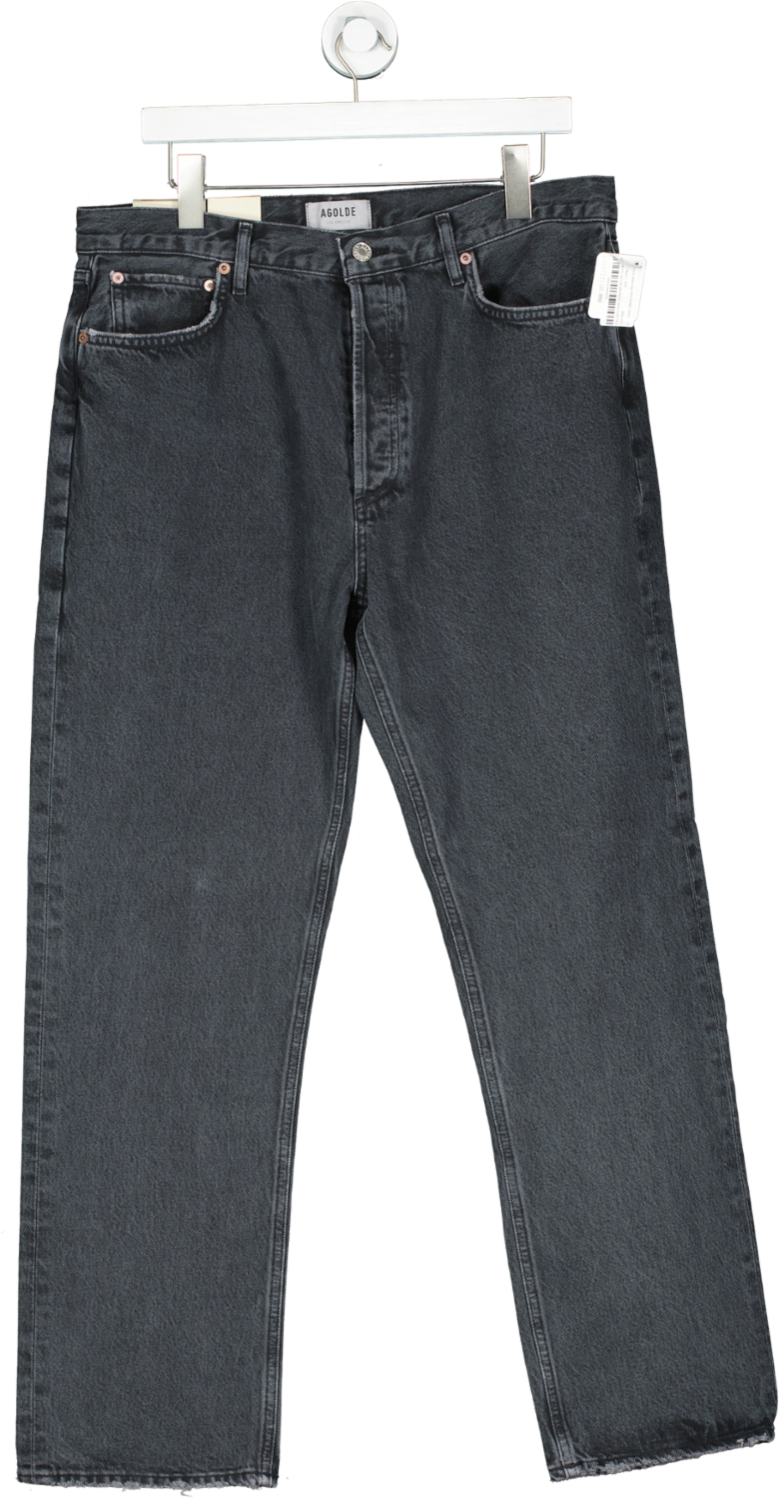 AGOLDE Black 90's Pinch Waist High Rise Straight Jeans W32