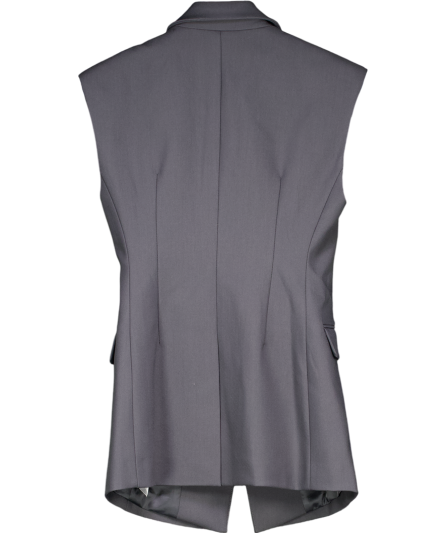 Urban Revivo Grey Tailored Peak Lapel Waistcoat UK XS