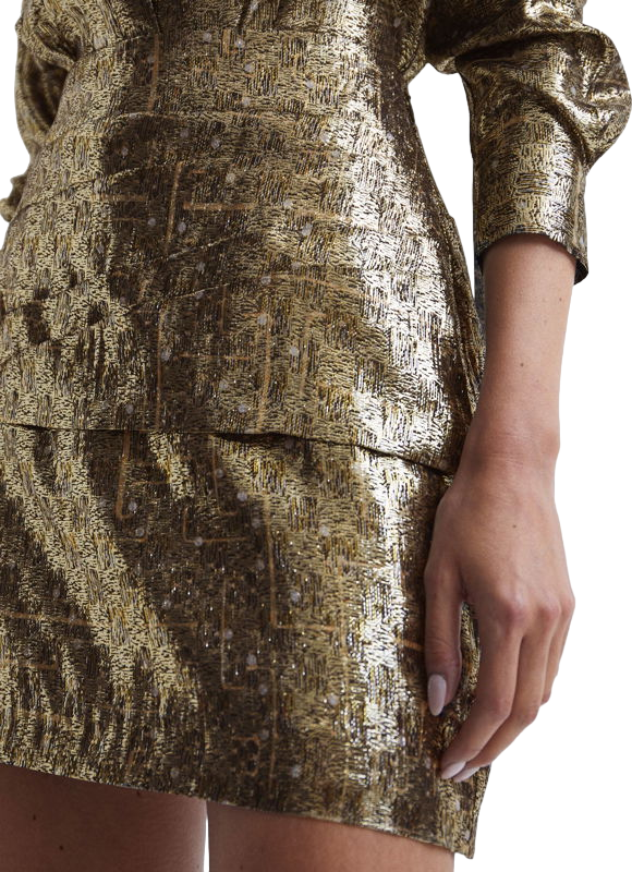 REISS Miller Metallic Mini Skirt UK 4