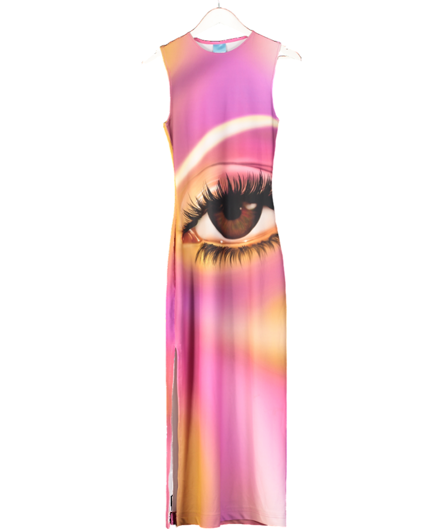Dandy Purple Eye Maxi Dress UK XS
