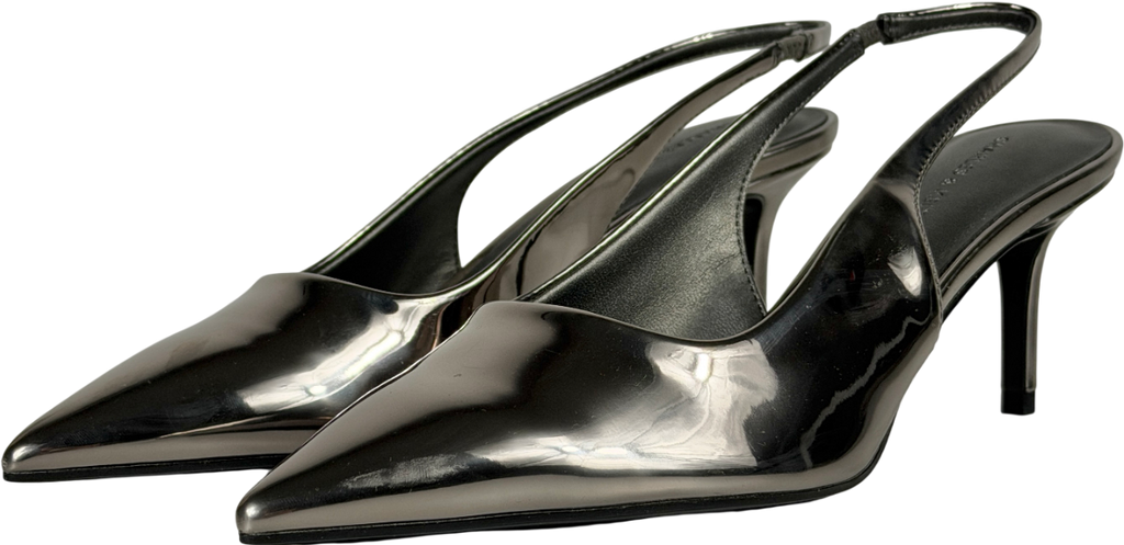 Charles & Keith Metallic Kaia Pointed Slingback Pumps UK 6 EU 39 👠