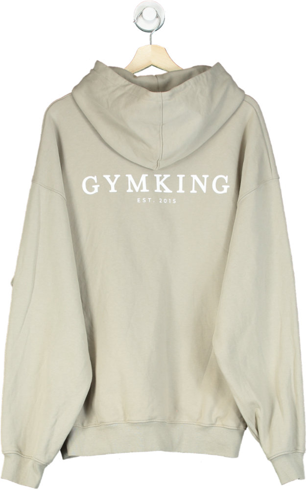 Gym King Beige Hoodie UK 14