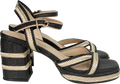 paradox Black Lorena Raffia Platform Sandals UK 4 EU 37