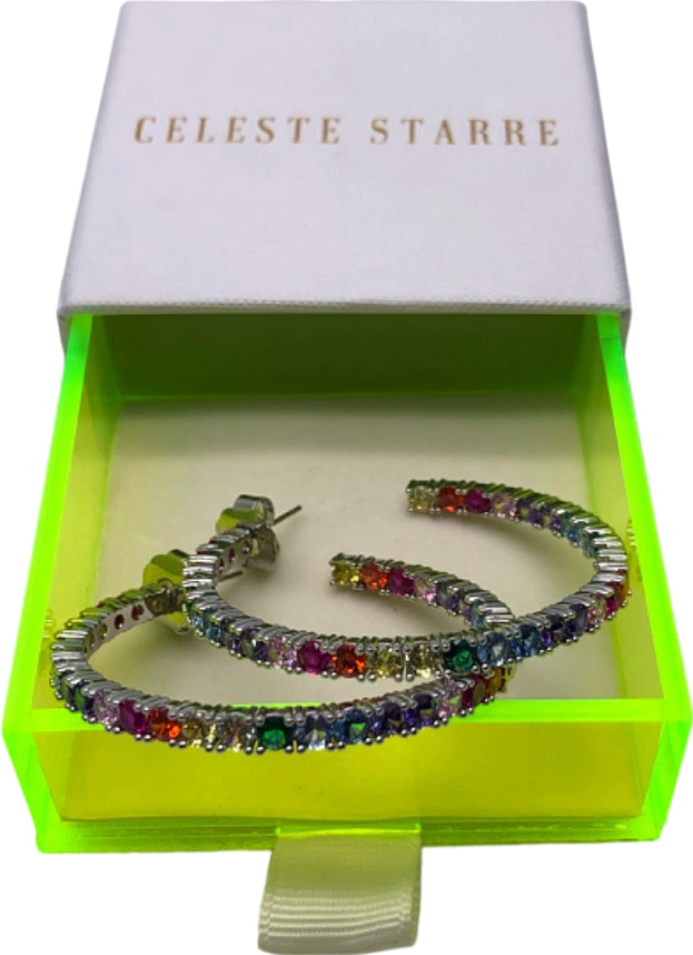 Celeste Starre Multi-Coloured Rainbow Hoop Earrings