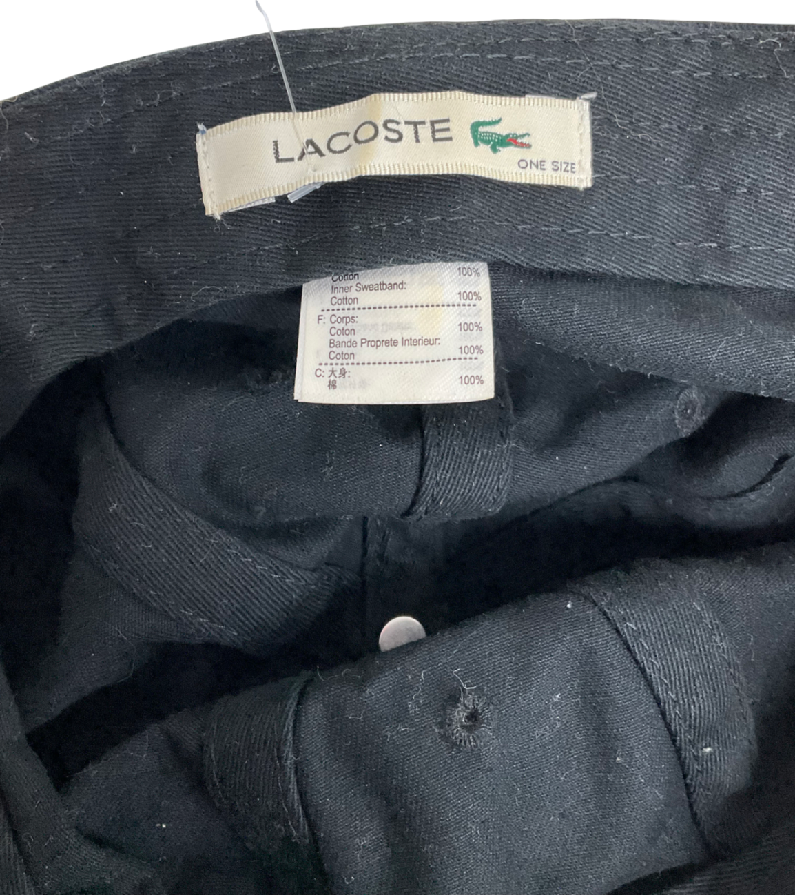 Black Lacoste Gab Cap Mens One Size