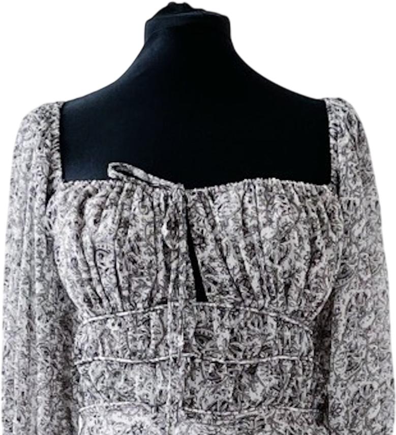 FREE PEOPLE Grey People Aglow Long Sleeve Maxi  Dress UK M