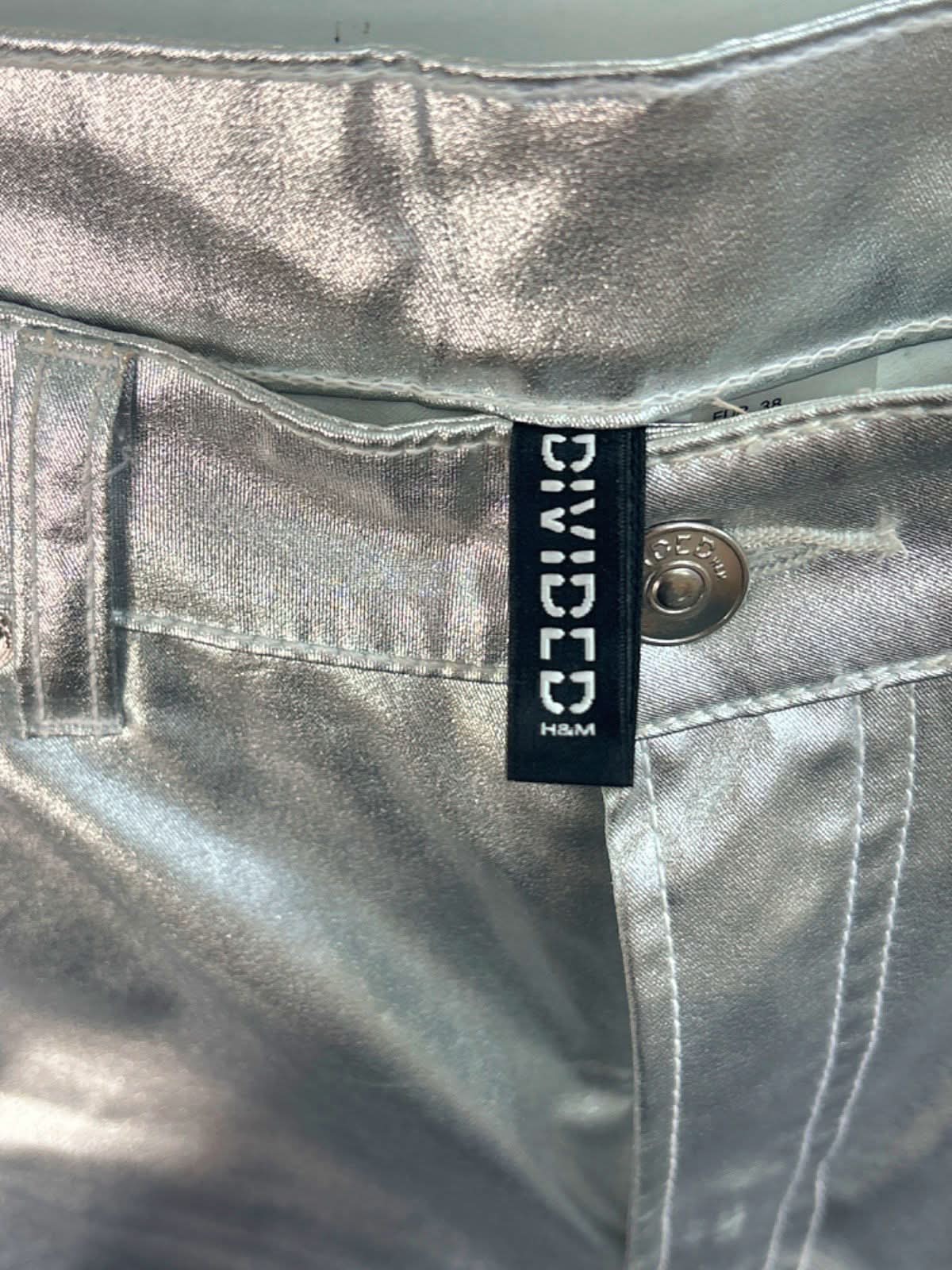 H&M Silver Metallic Trousers EU 38