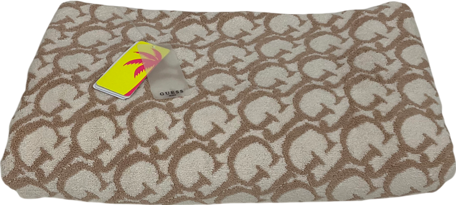 Guess Beige Monogram Beach Towel One Size