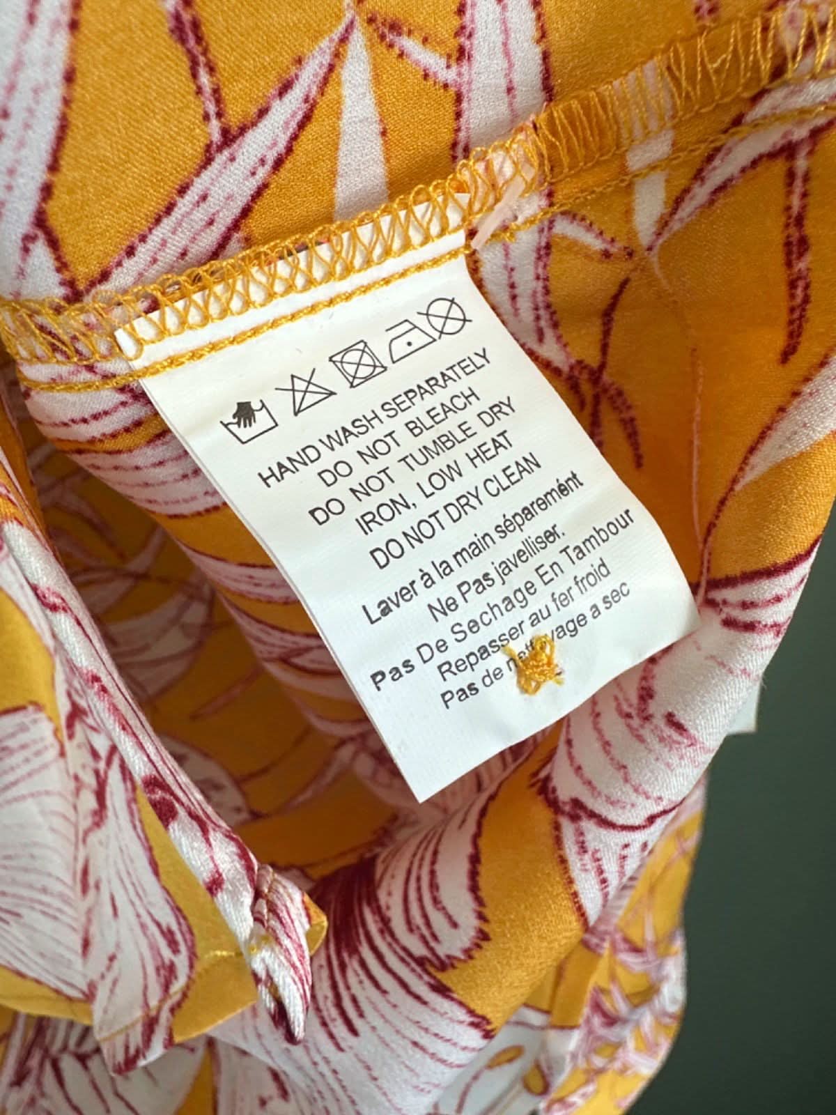 Glamorous Yellow Printed Button Front Blouse UK 8