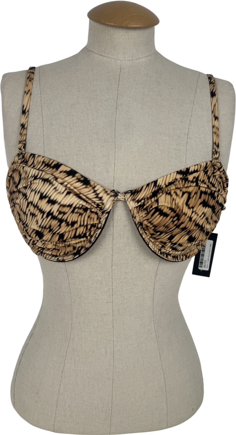 4th & Reckless Brown Dori Abstract-print Bikini Top UK 12
