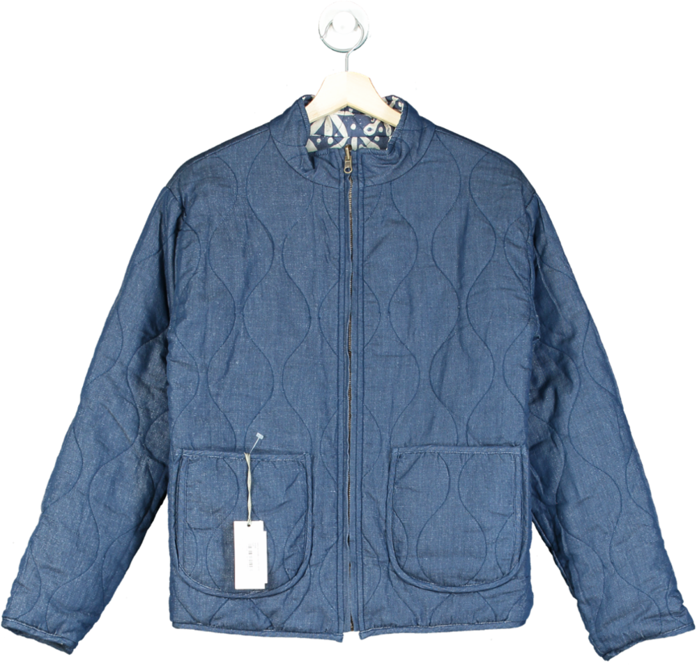 WYSE LONDON Blue Piper Reversible Quilted Jacket UK 8