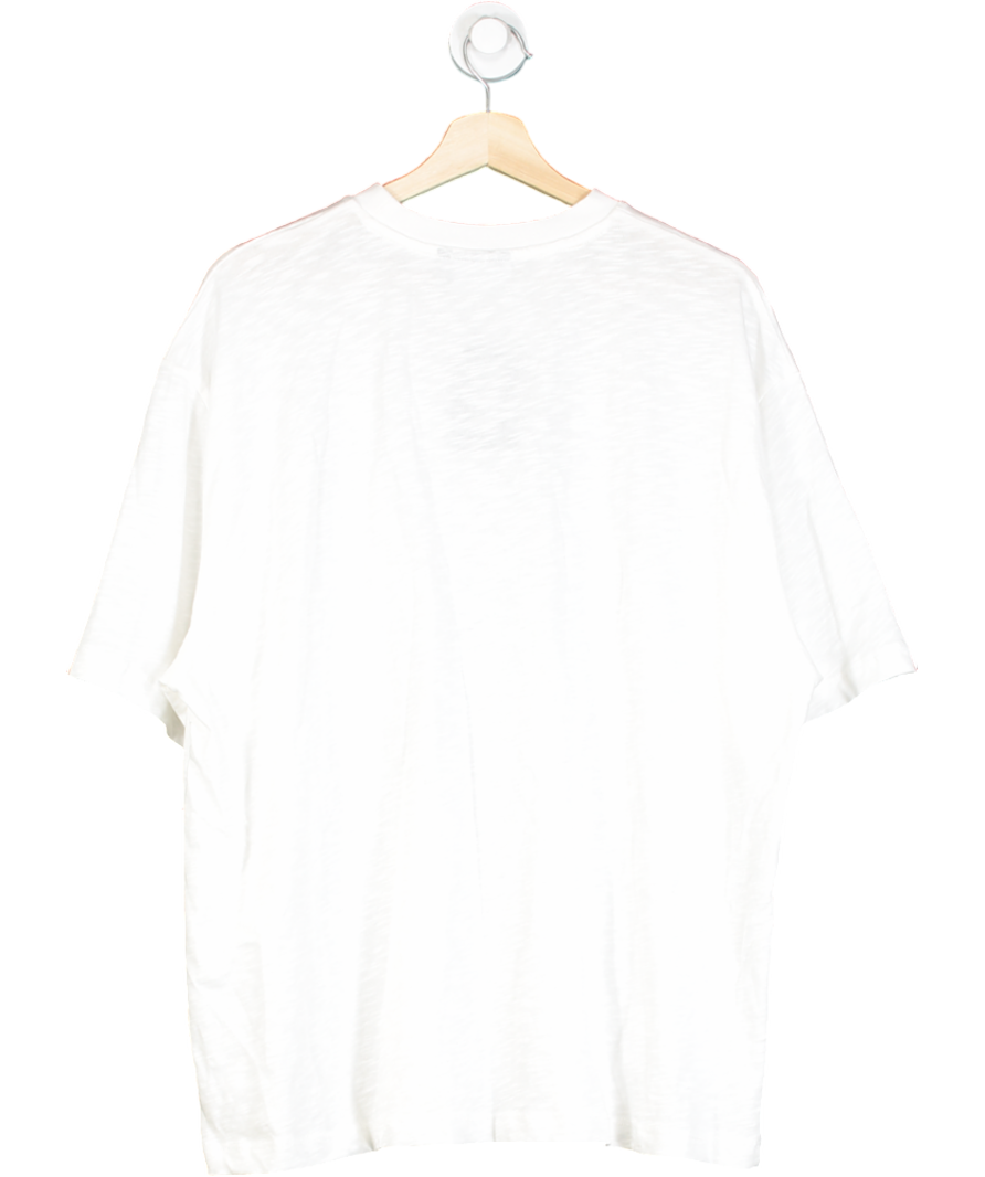 ASOS White Textured Boyfriend Fit T-shirt With Club Tropicana Graphic UK S