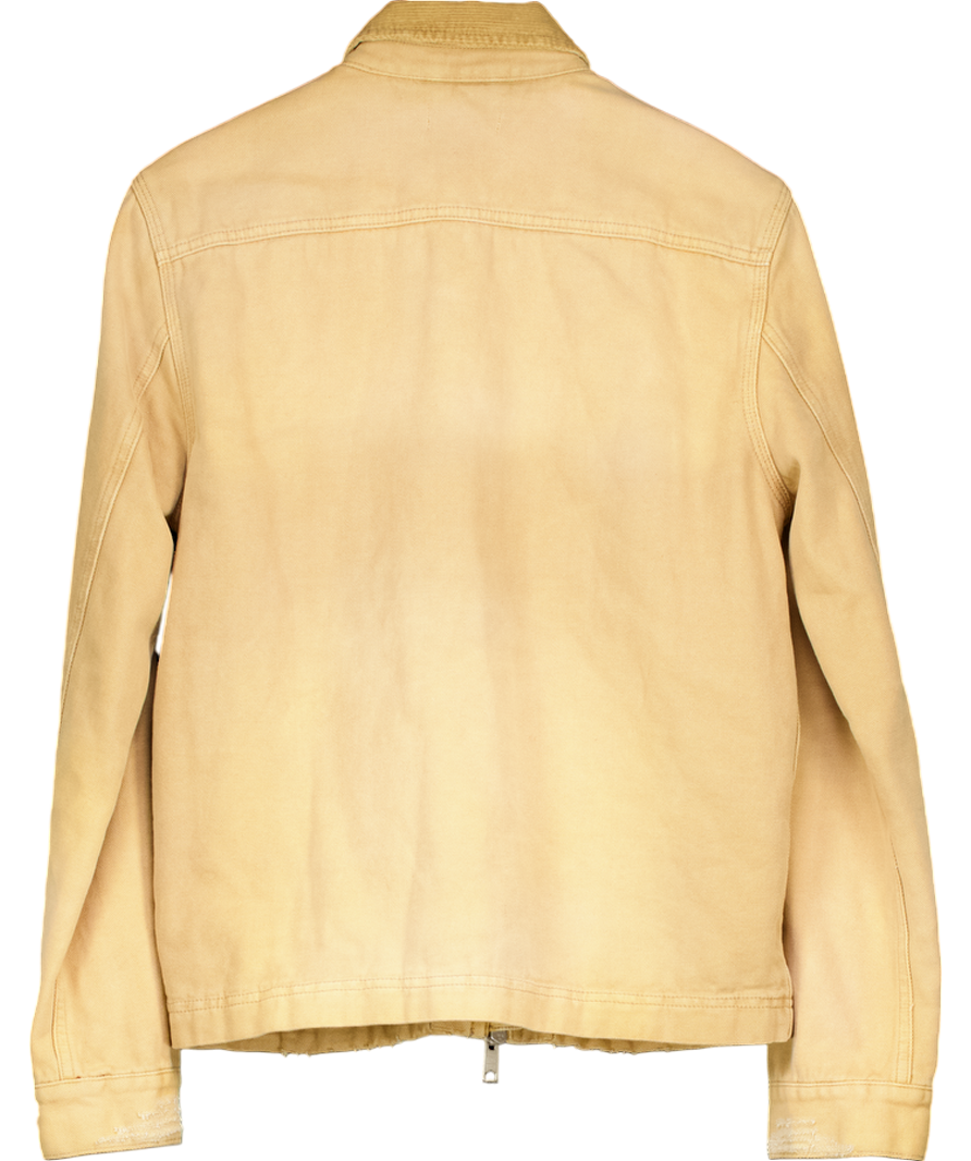 AllSaints Beige Intra Washed Recycled Cotton-blend Jacket UK XS