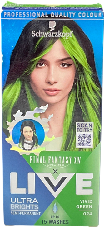 schwarkopf Live Ultra Brights Semi-permanent Hair Colour 024 Vivid Green 50ml