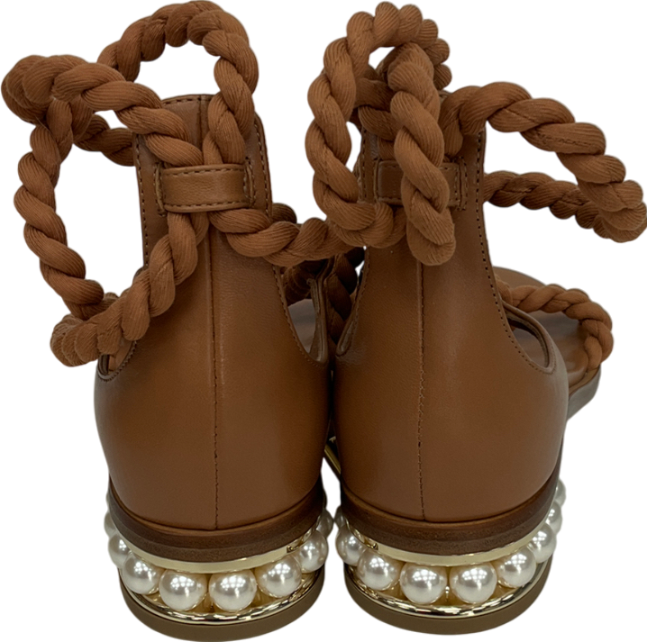 vero cuoio Brown Rope Tie Leather Sandal UK 3 EU 36 👠