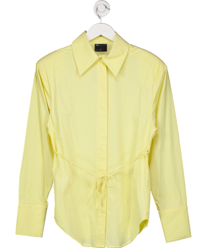 ASOS Yellow Cinch Shoulder Pad Shirt With Tie Back UK 8