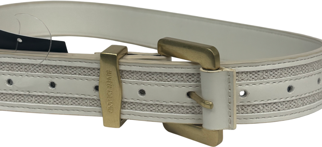 River Island White Buckle Belt UK S