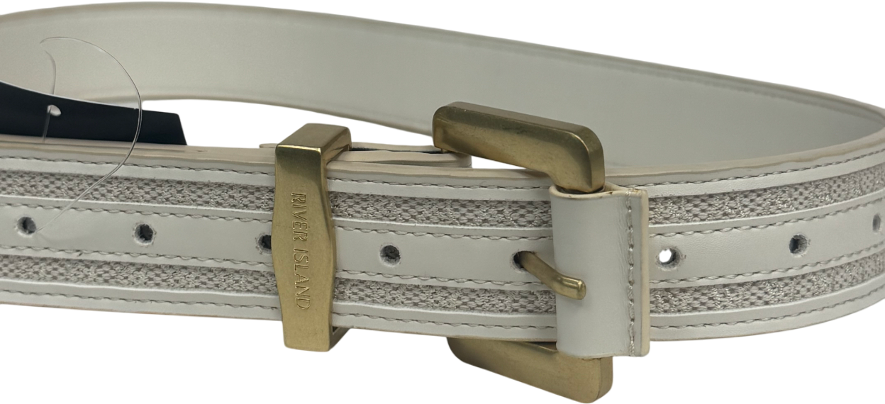 River Island White Buckle Belt UK S