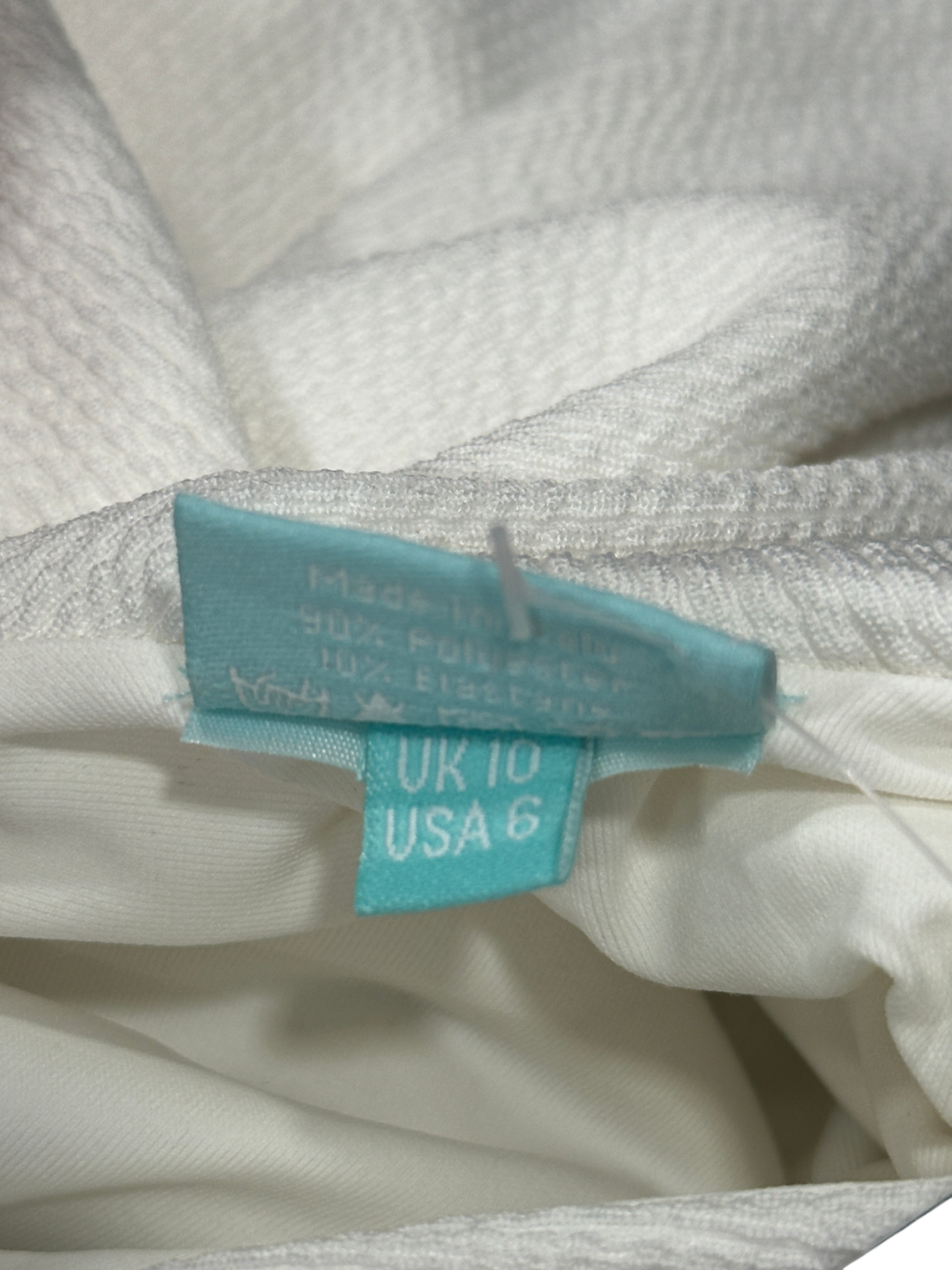 Melissa Odabash White Textured Scoop Neck Swimsuit UK 10