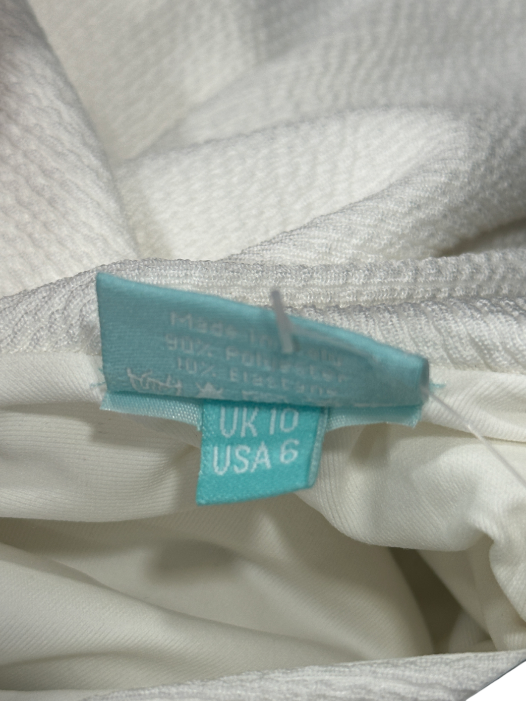 Melissa Odabash White Textured Scoop Neck Swimsuit UK 10