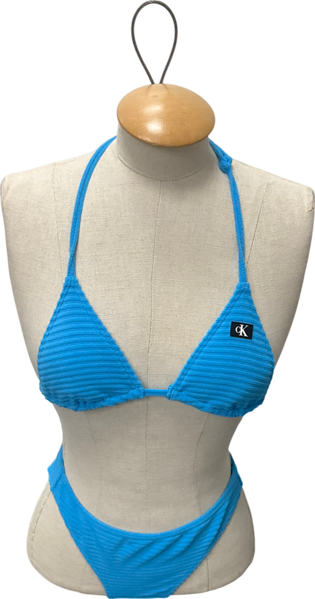 Calvin Klein Blue Triangle Bikini Top & Tie Side Bikini Bottoms 12 Years