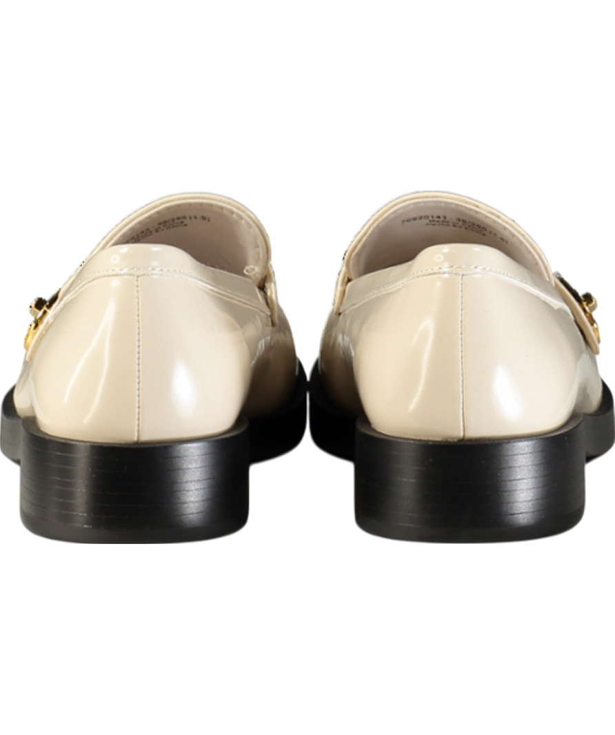 Charles & Keith Cream Hettie Metallic Buckle Strap Loafers UK 6 EU 39 👠