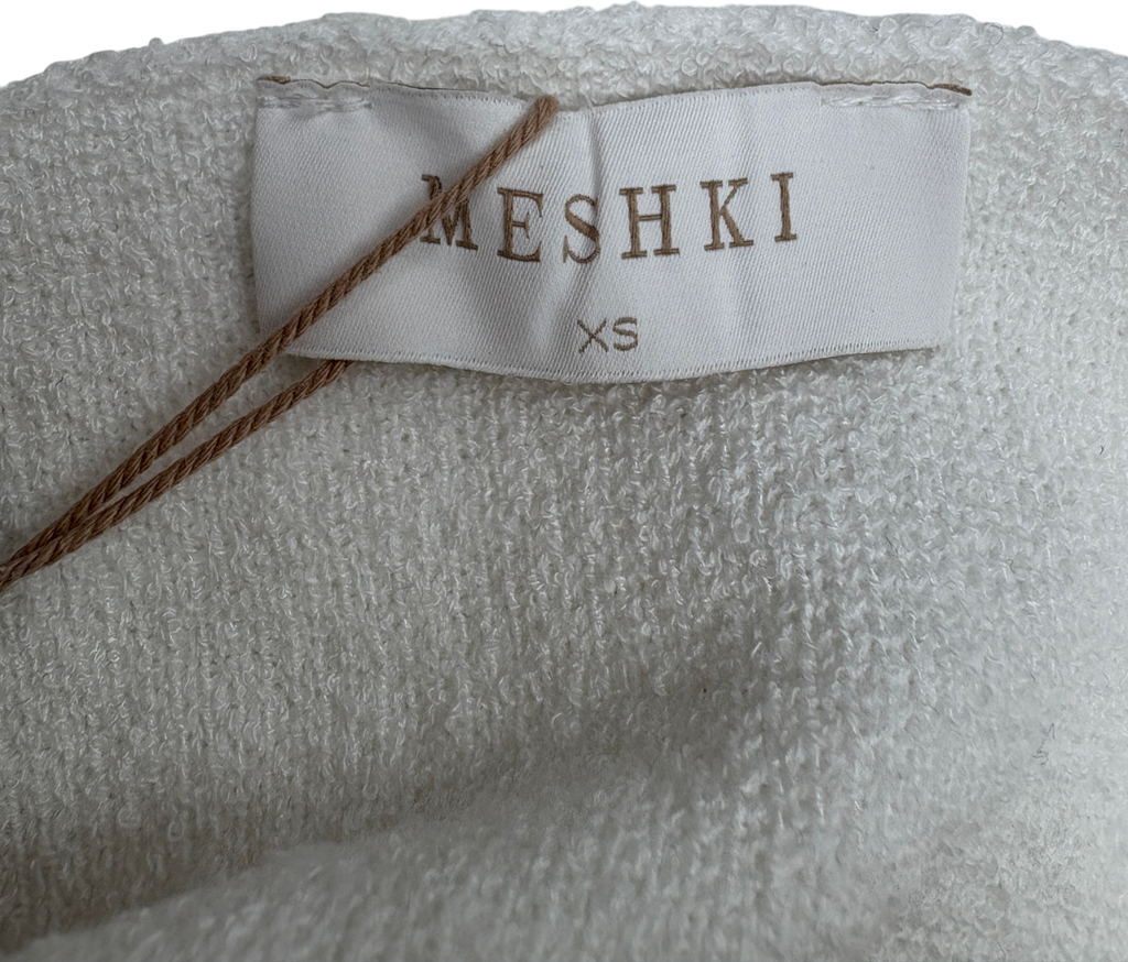 Meshki White Alysanne Cut Out Knit Maxi Dress UK XS