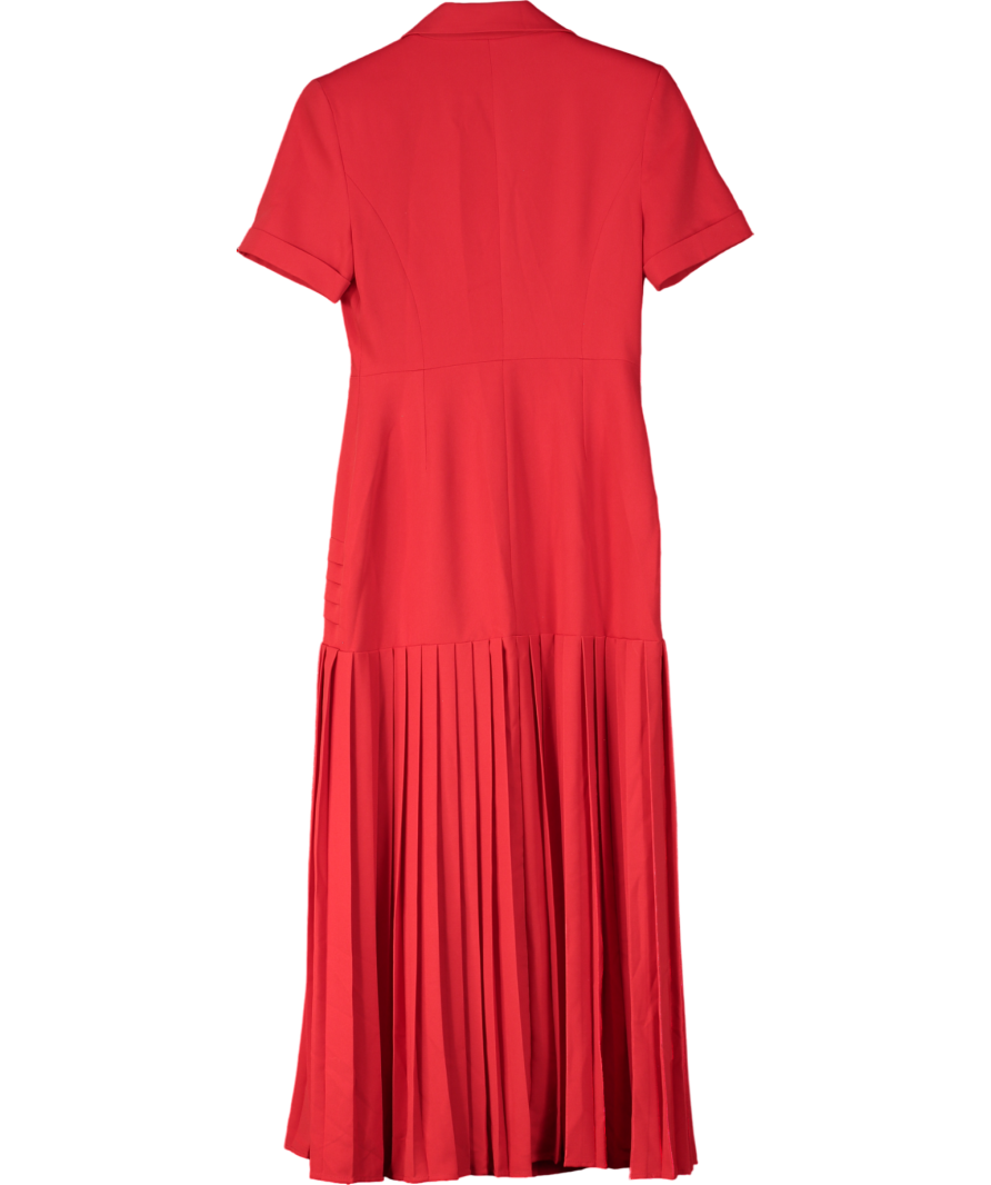 Karen Millen Red Pleated Tailored Midi Blazer Dress UK 8